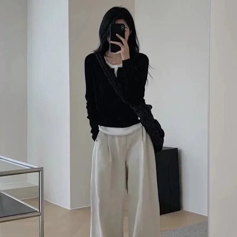 Y2K Patchwork Knit Top
